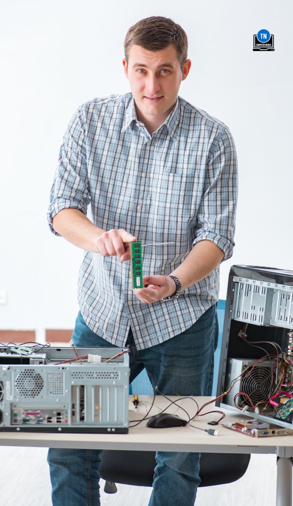 Young Technician Repairing Computer